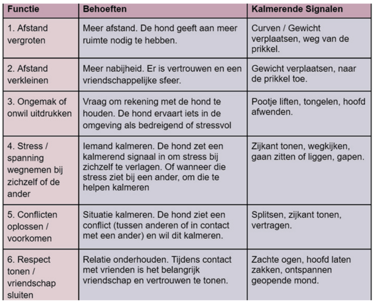 BernerVrienden Kalmerende signalen